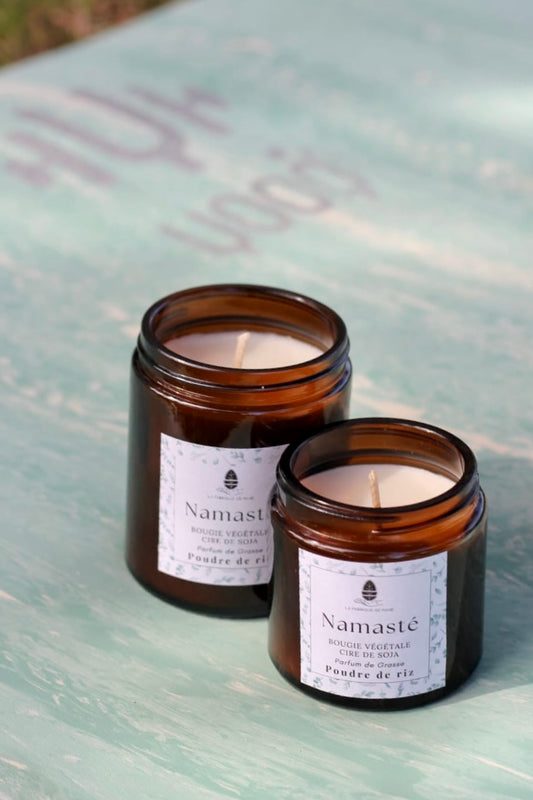 Bougie Yoga Namasté - Poudre de riz