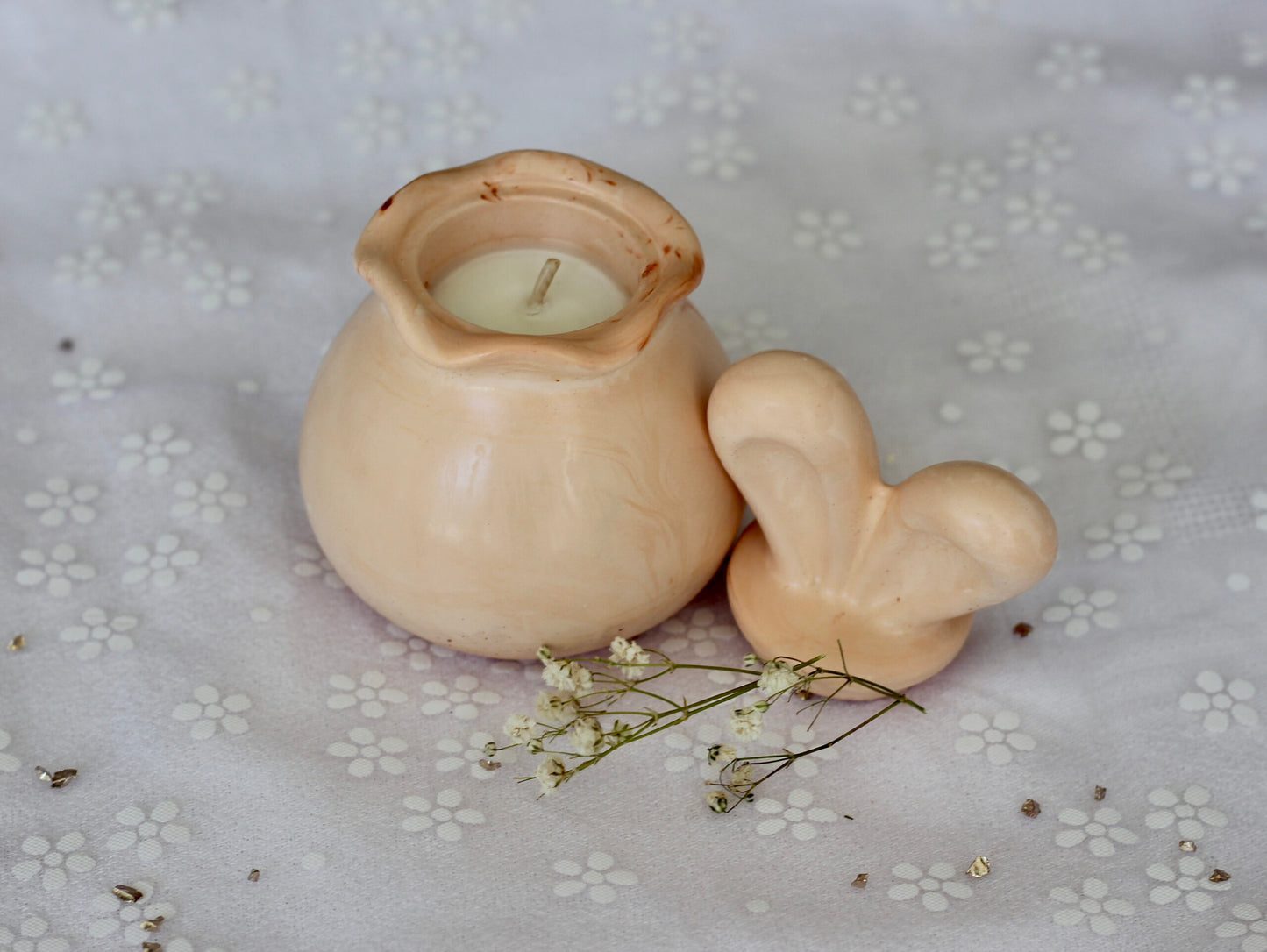 Bougie lapin - Parfum pâte à tartiner