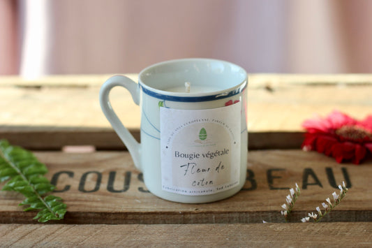 Bougie fleur de coton tasse 90g