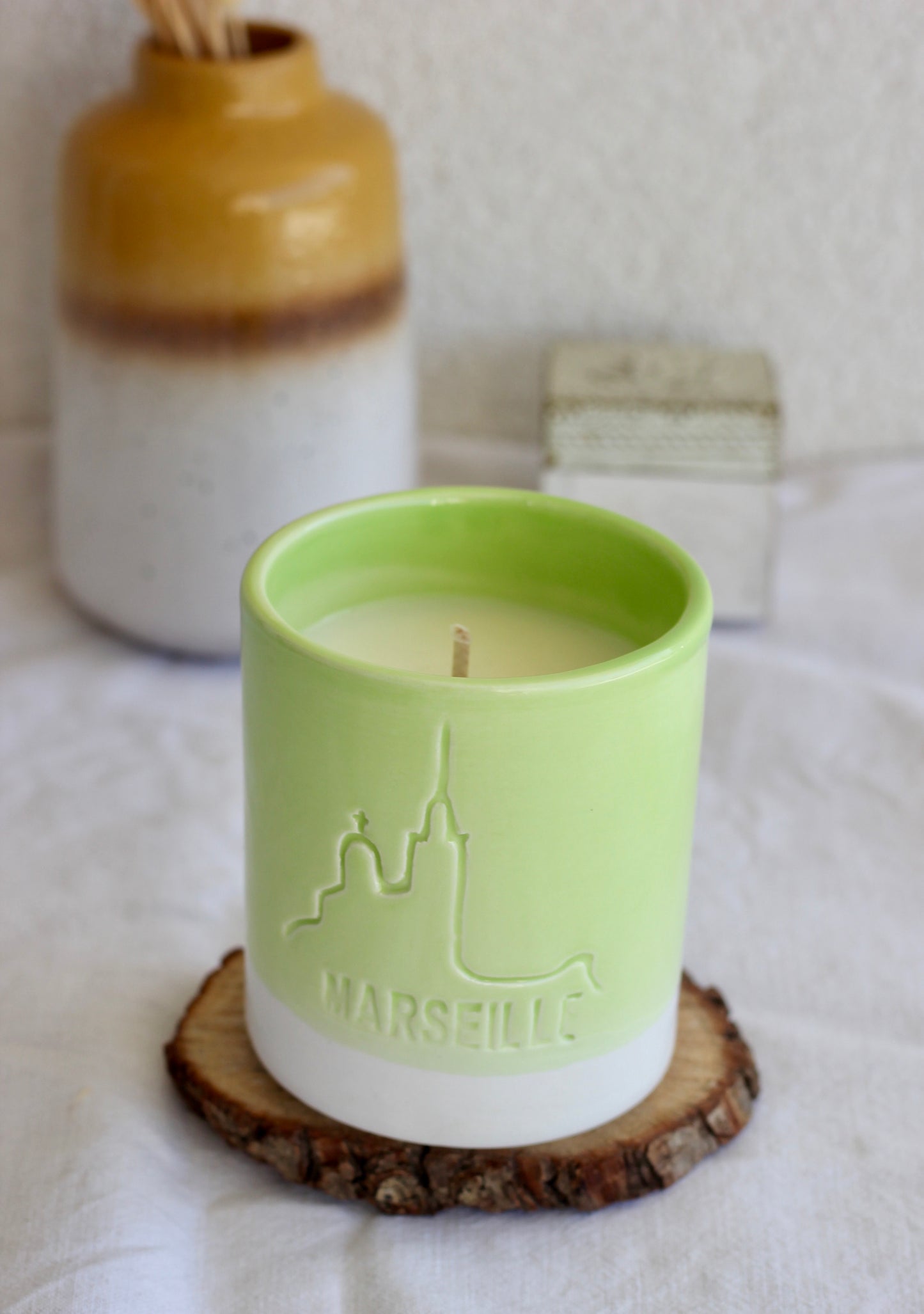 Bougie mug - Vert anis