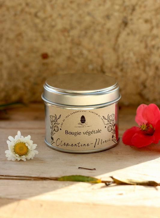 Bougie boîte métal - Clémentine Monoï 100g