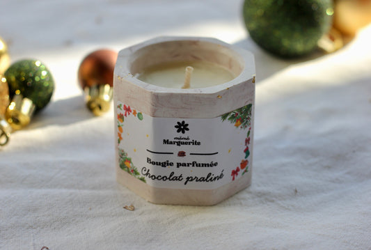 Bougie hexagonale - Chocolat praliné