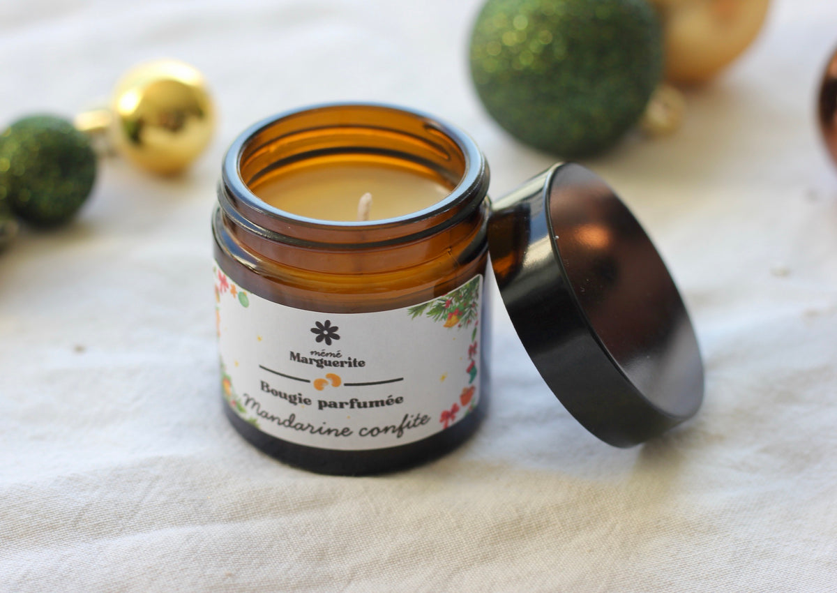 Bougie verre ambrée - Mandarine confite
