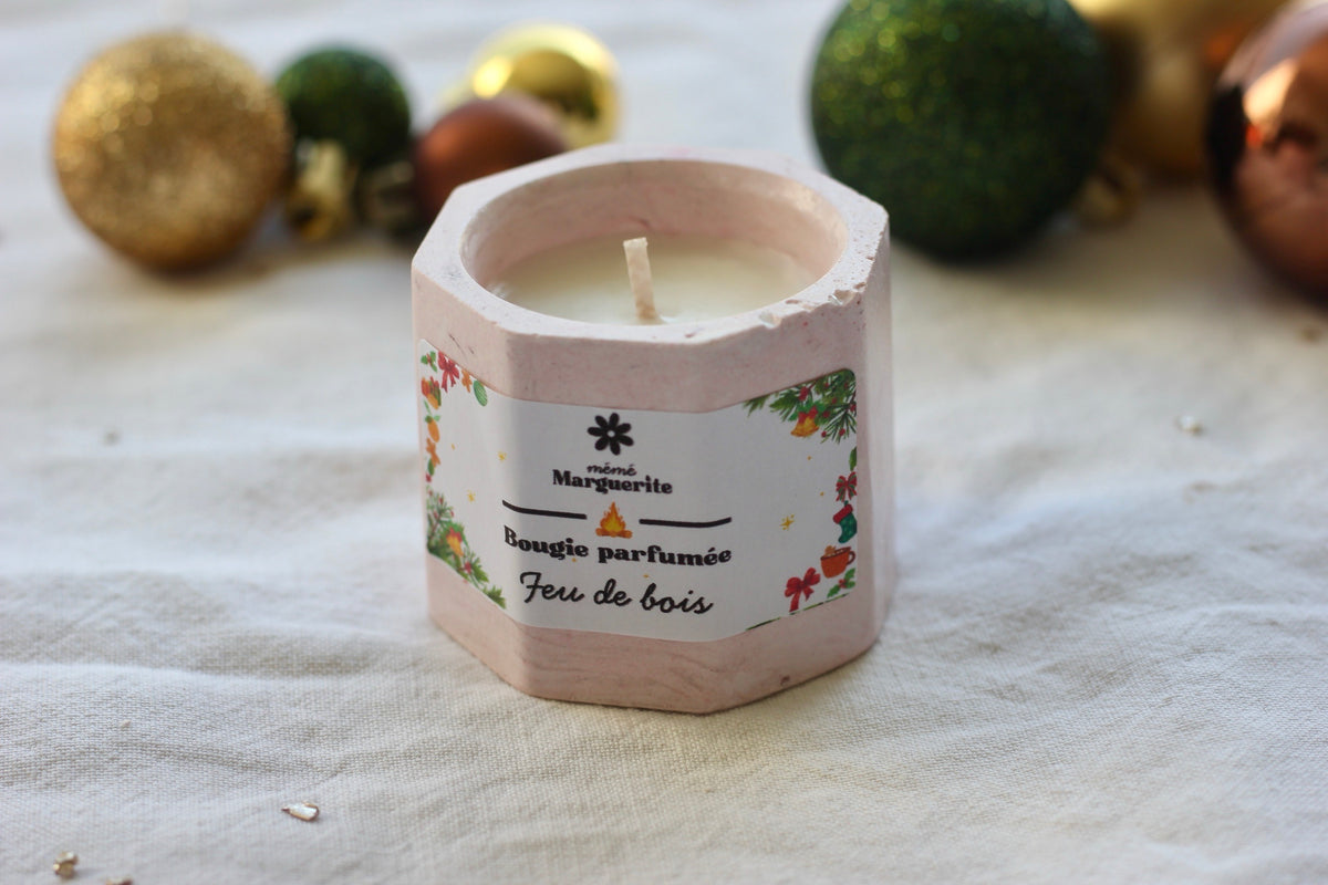 Bougie hexagonale - Feu de bois