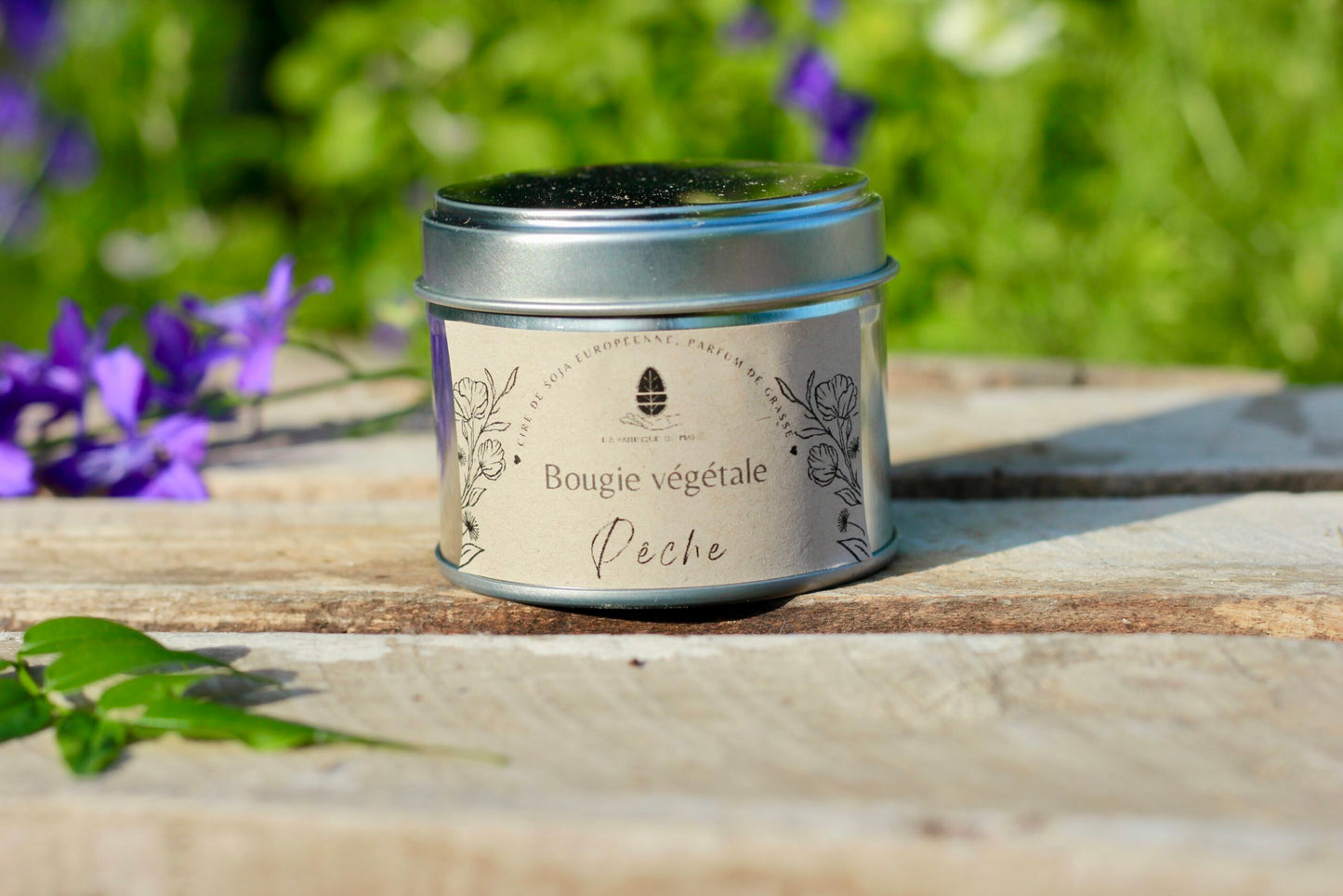 Bougie boîte métal - Pêche 100g