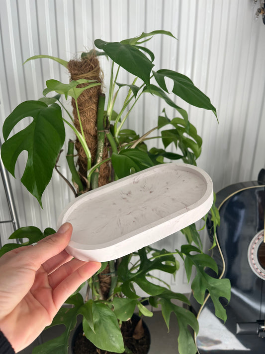 Coupelle ovale simple à bougie ou à bijoux - Marbré ✨