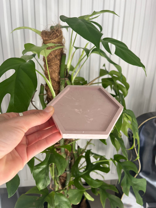 Coupelle hexagonale à bougie ou à bijoux - Marron✨