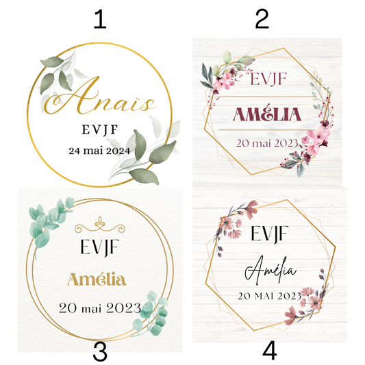 Bougie personnalisée - Enterrement de vie de jeune fille 50g