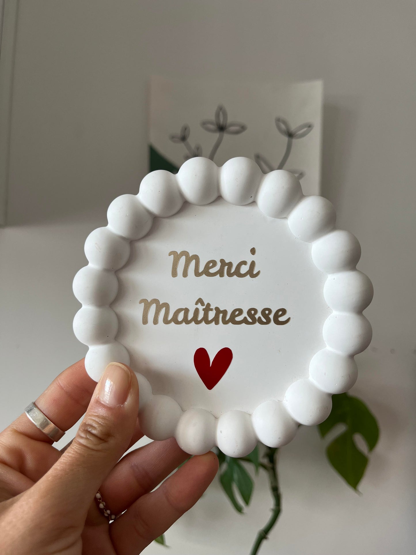 Coupelle ronde à bougie ou à bijoux - Merci maîtresse ✨