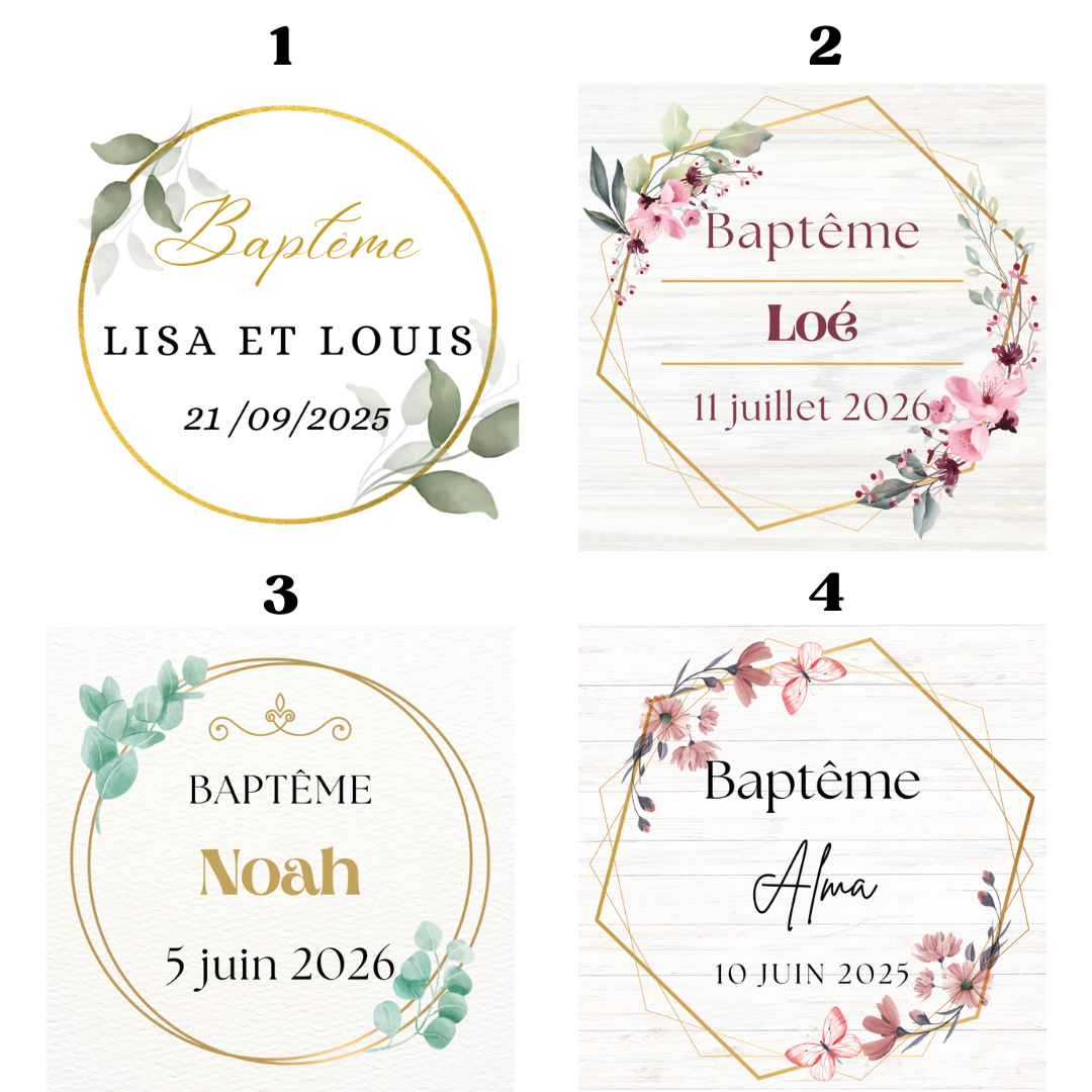 Bougie personnalisée - Baptême 50g