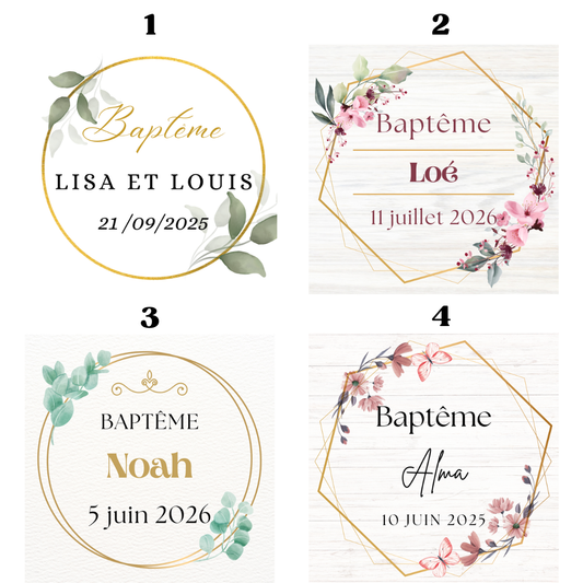 Bougie personnalisée - Baptême 50g