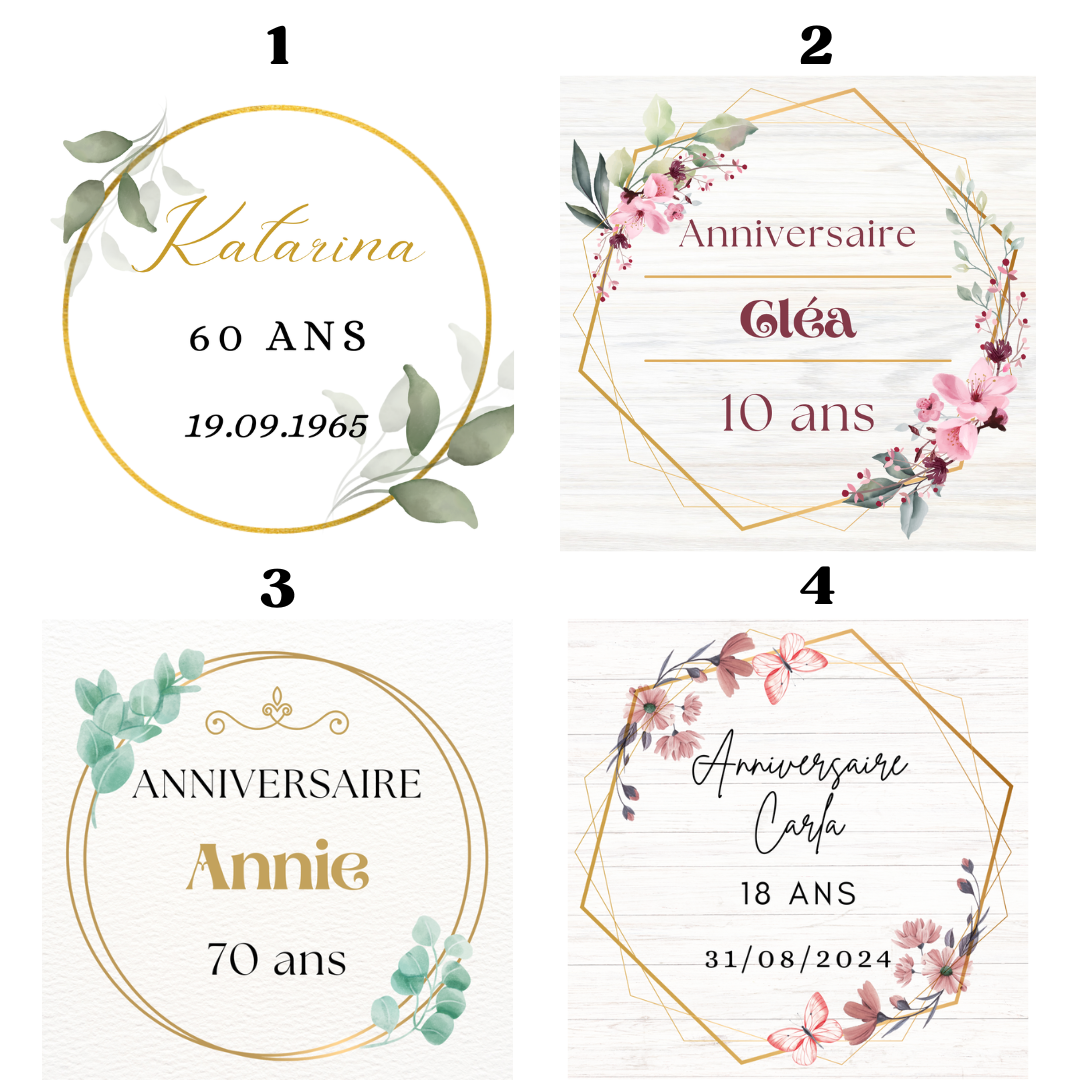 Bougie personnalisée - Anniversaire 50g