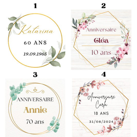 Bougie personnalisée - Anniversaire 50g