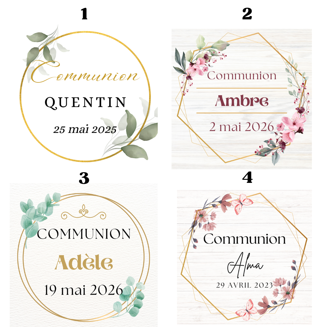 Bougie personnalisée - Communion 50g