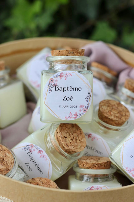 Bougie personnalisée - Baptême 50g