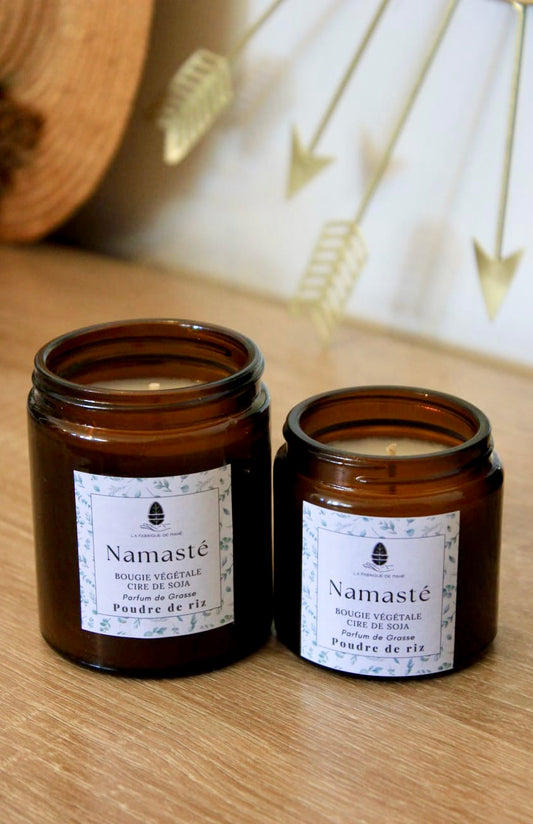 Bougie Yoga Namasté - Poudre de riz