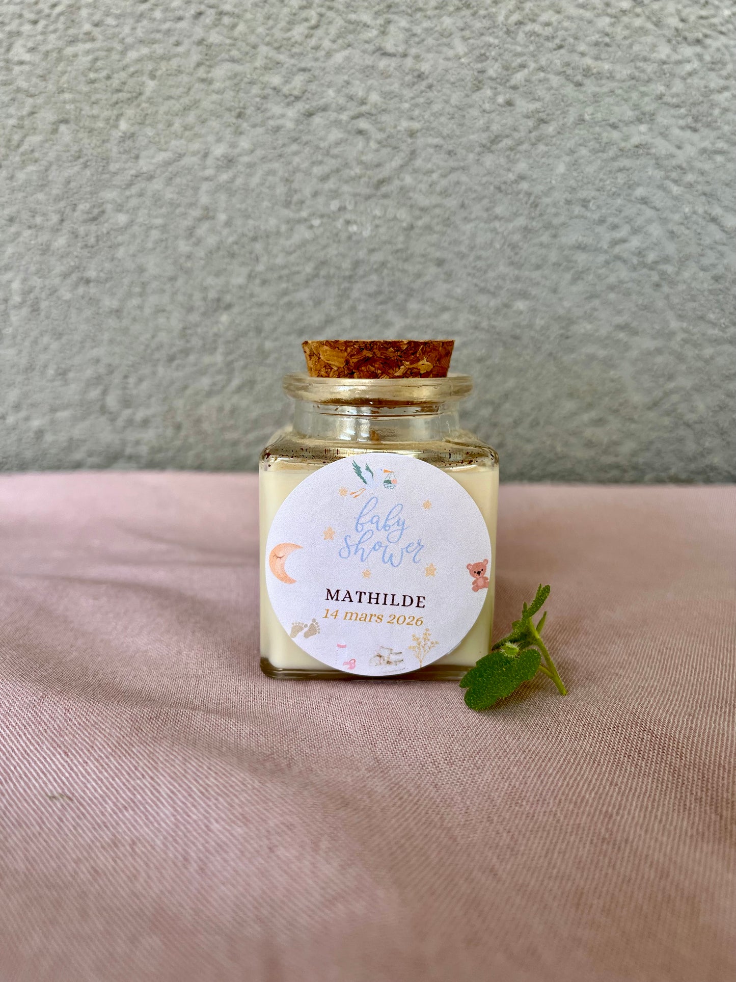 Bougie personnalisée - Baby Shower