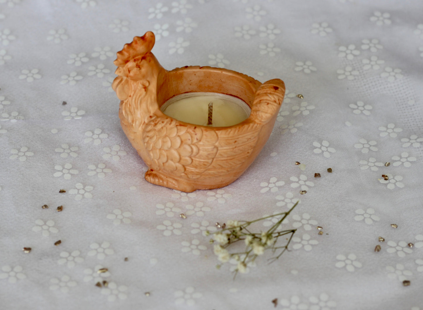 Bougie poule - Parfum chocolat praliné