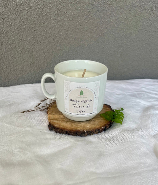 Bougie fleur de coton tasse 110g
