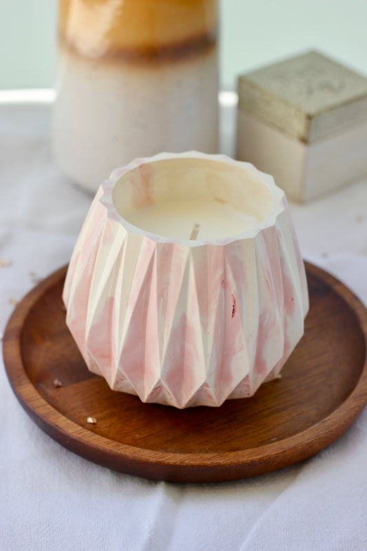 Bougie géométrique - Fleur de cerisier