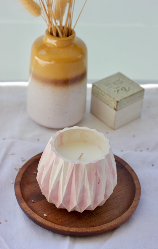 Bougie géométrique - Fleur de cerisier