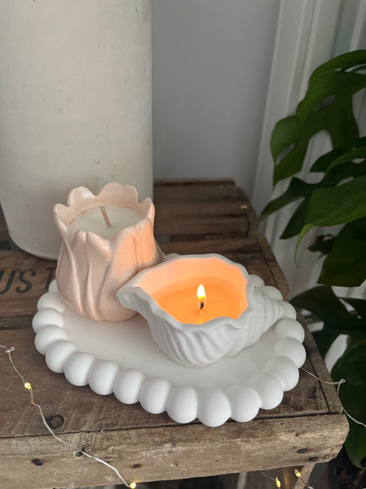 Coupelle ovale à bougie ou à bijoux - Marbré ✨