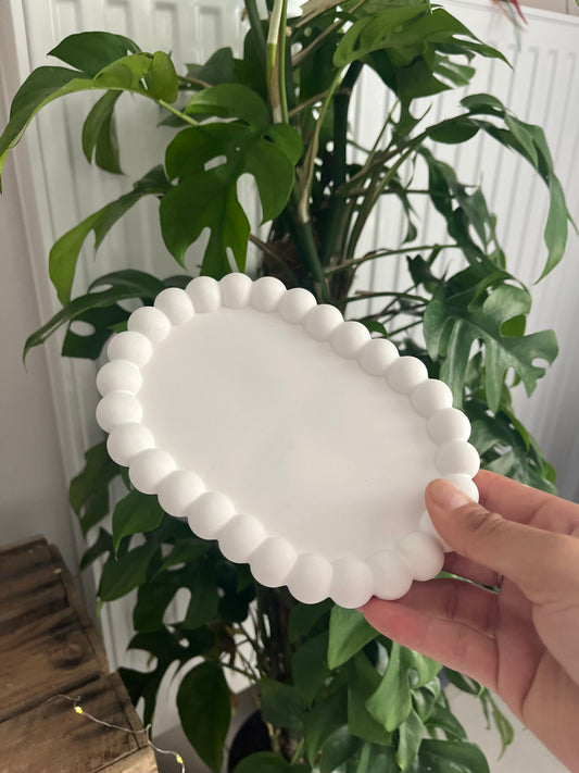 Coupelle ovale à bougie ou à bijoux - en plâtre naturel ✨