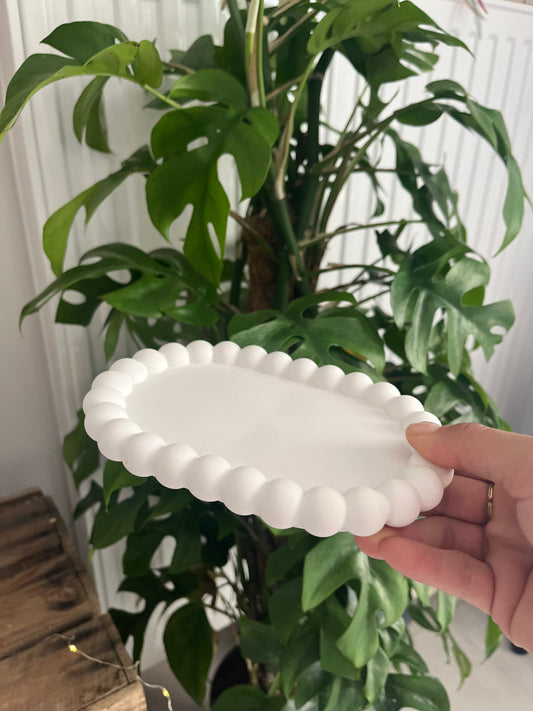 Coupelle ovale à bougie ou à bijoux - en plâtre naturel ✨