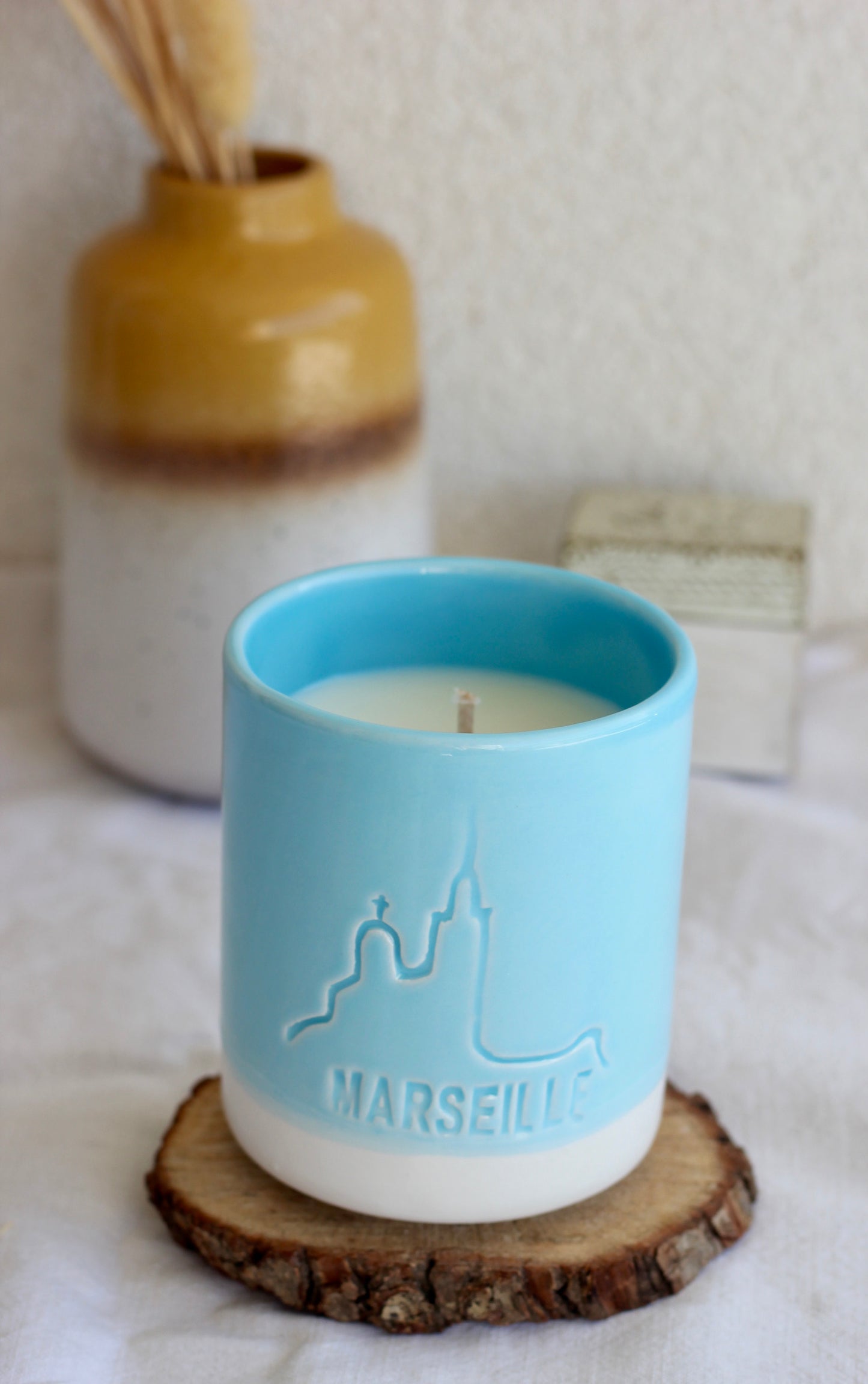 Bougie mug - Bleu clair