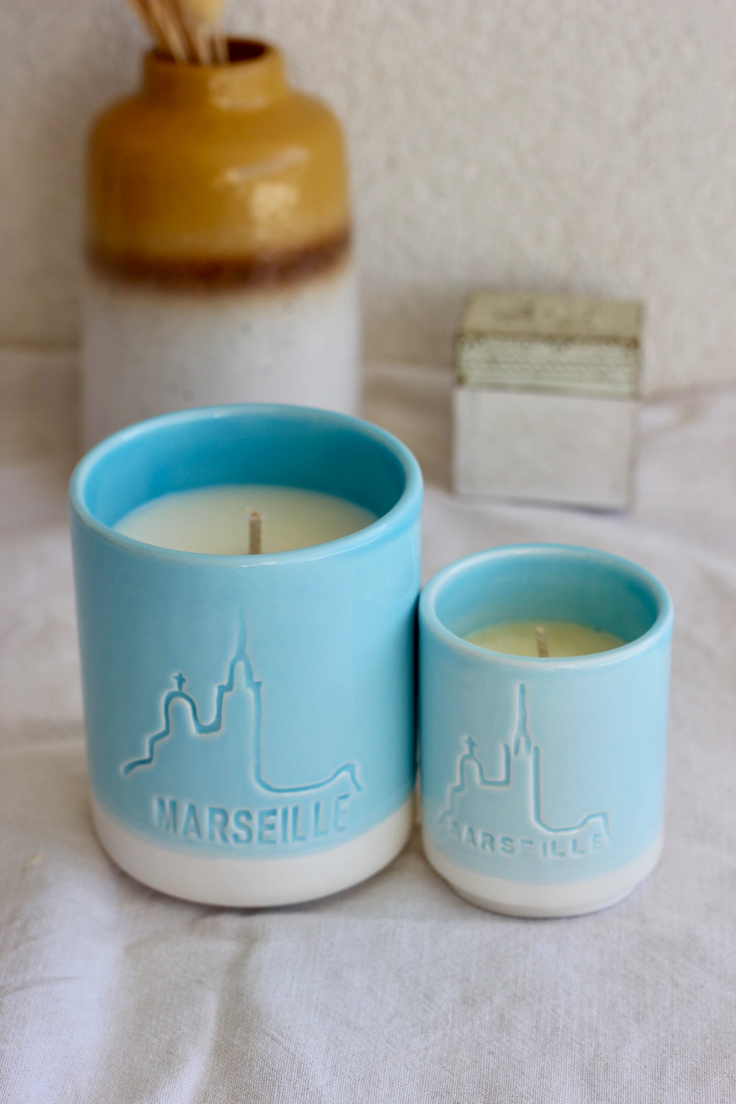 Bougie mug - Bleu clair
