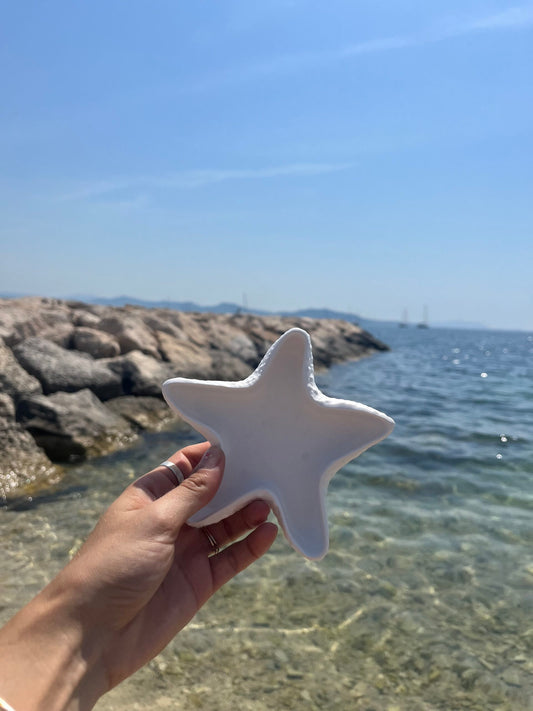 Coupelle étoile de mer à bijoux - en plâtre naturel ✨