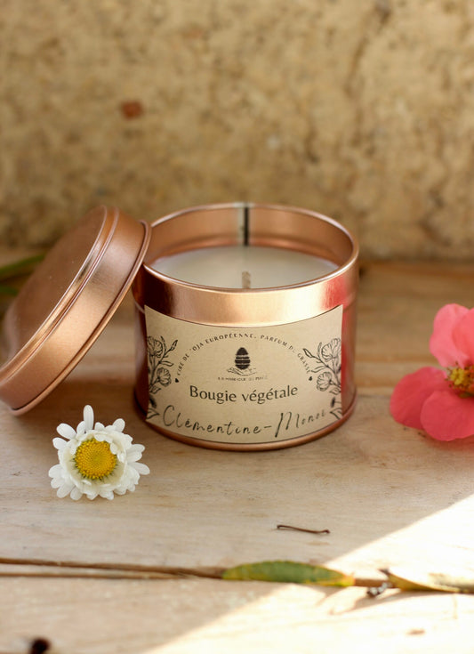 Bougie boîte métal - Clémentine Monoï 100g