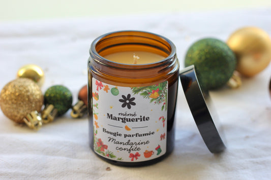 Bougie verre ambrée - Mandarine confite