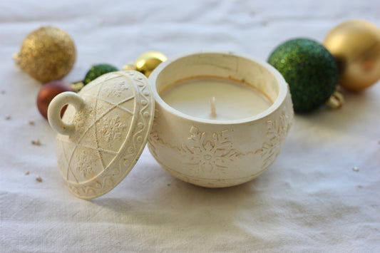 Bougie boule de Noël - Mandarine confite