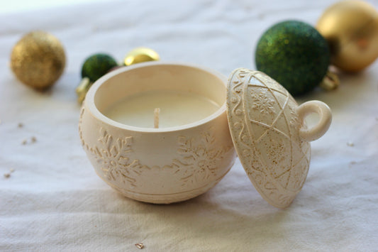 Bougie boule de Noël - Marron chaud