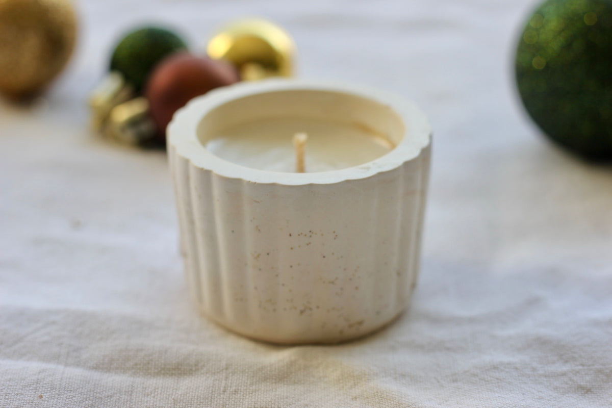 Bougie côtelé - Marron chaud