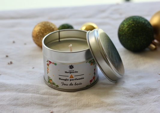 Bougie boîte métal - Feu de bois