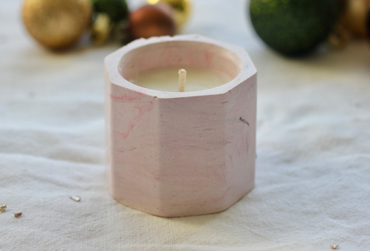 Bougie hexagonale - Feu de bois