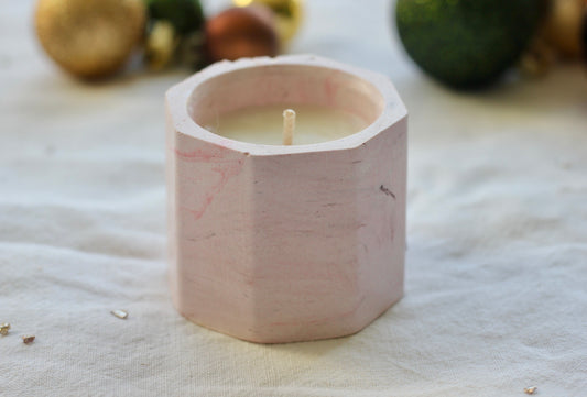 Bougie hexagonale - Feu de bois
