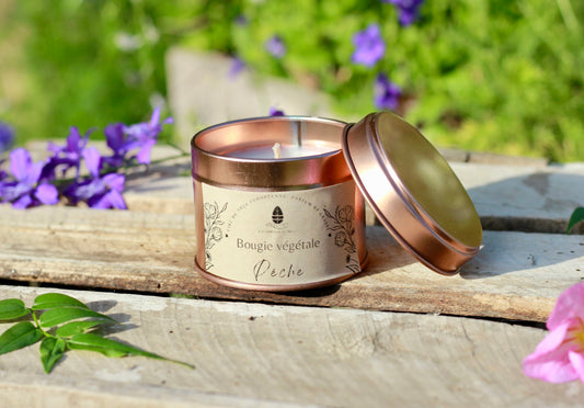 Bougie boîte métal - Pêche 100g