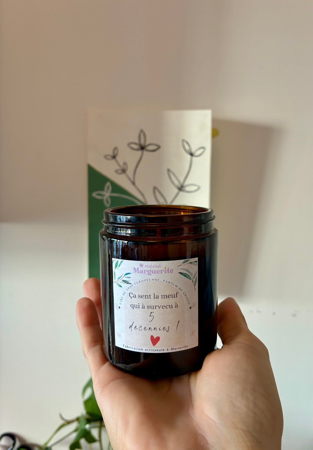 Bougie personnalisée avec message - Etiquette