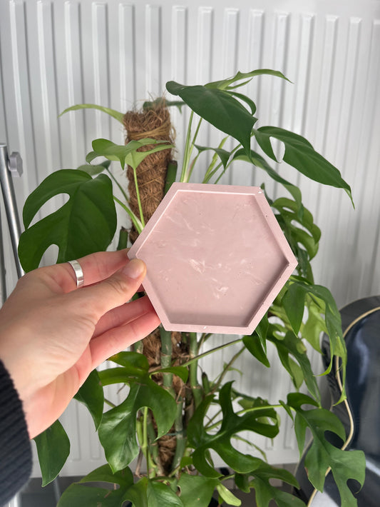 Coupelle hexagonale à bougie ou à bijoux - Marron✨