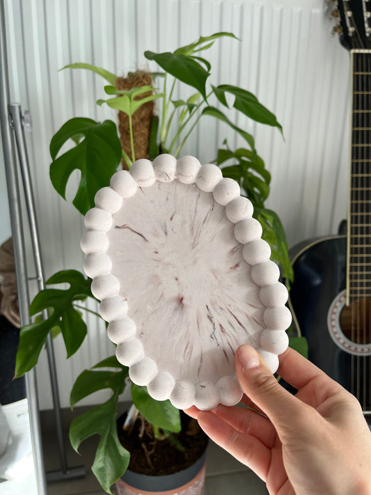 Coupelle ovale à bougie ou à bijoux - Marbré ✨