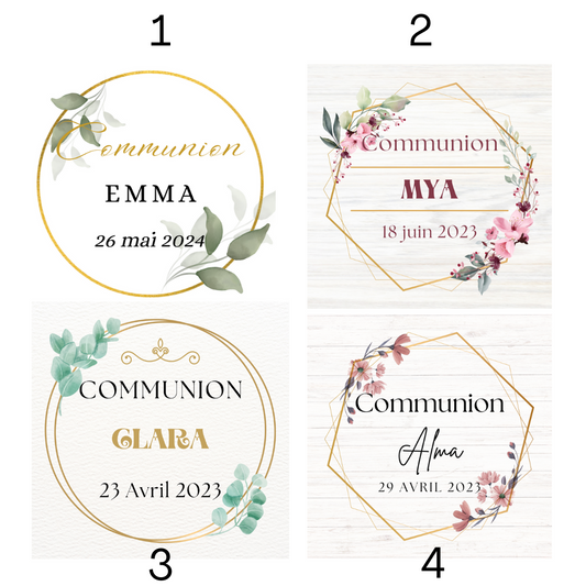 Bougie personnalisée - Communion 50g