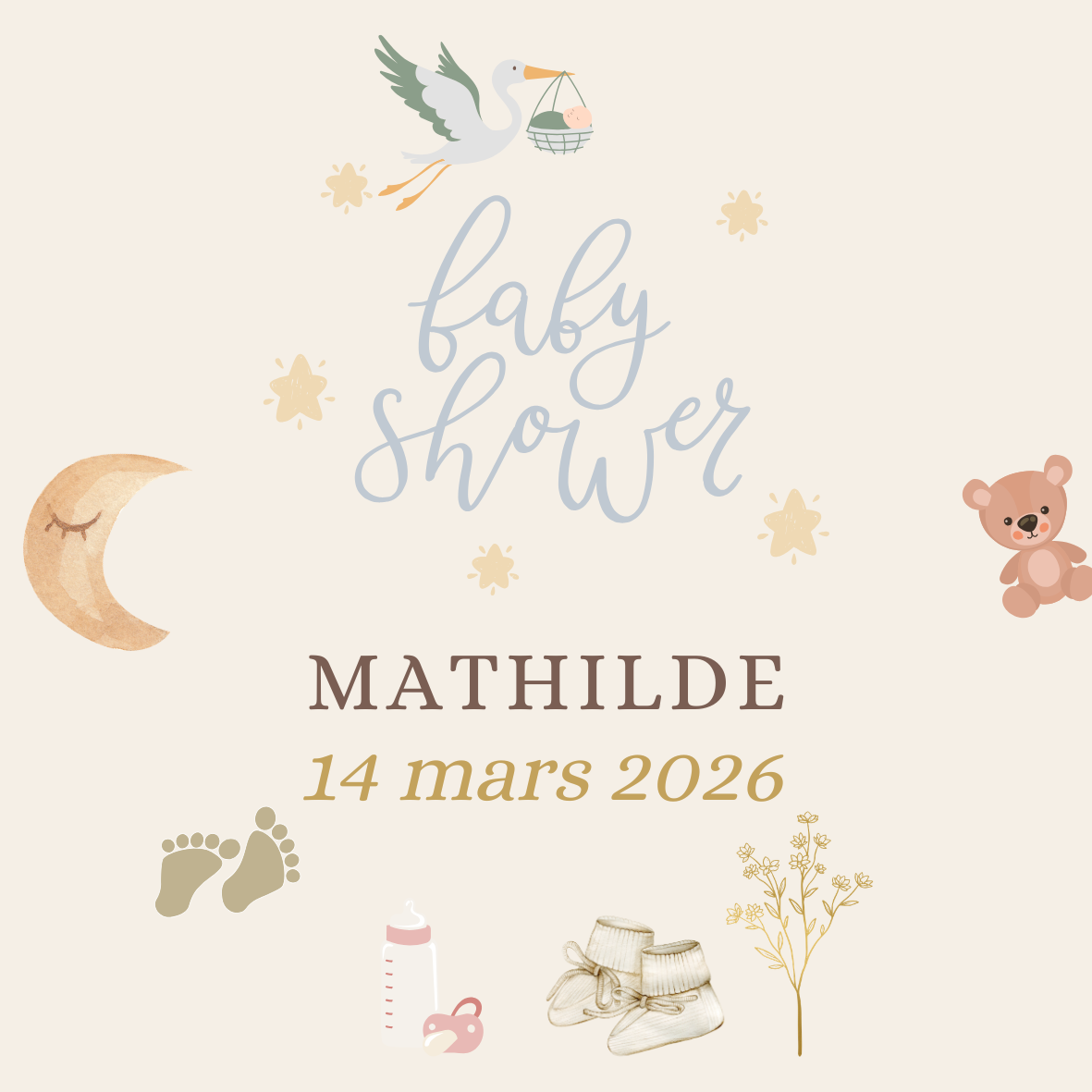 Bougie personnalisée - Baby Shower