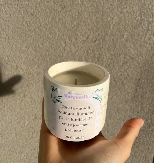 Bougie personnalisée - contenant en plâtre